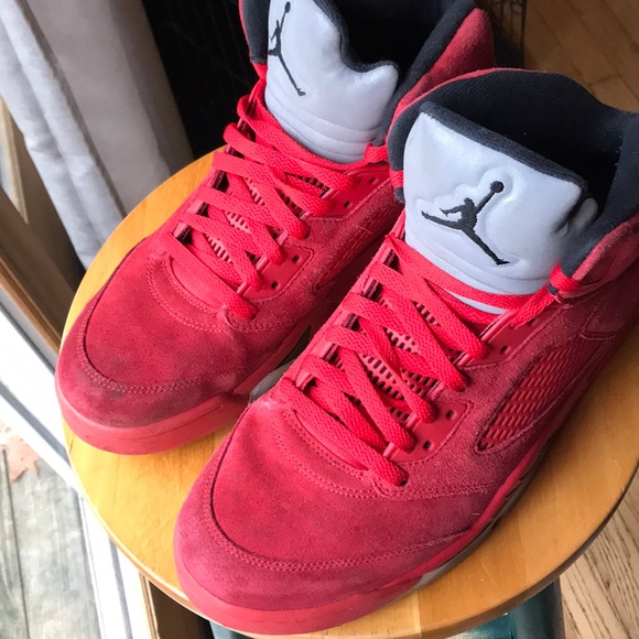 air jordan 5 retro bg red suede